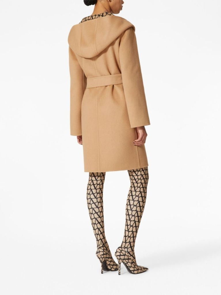 Brown Toile Iconographe Belted Wool Coat
