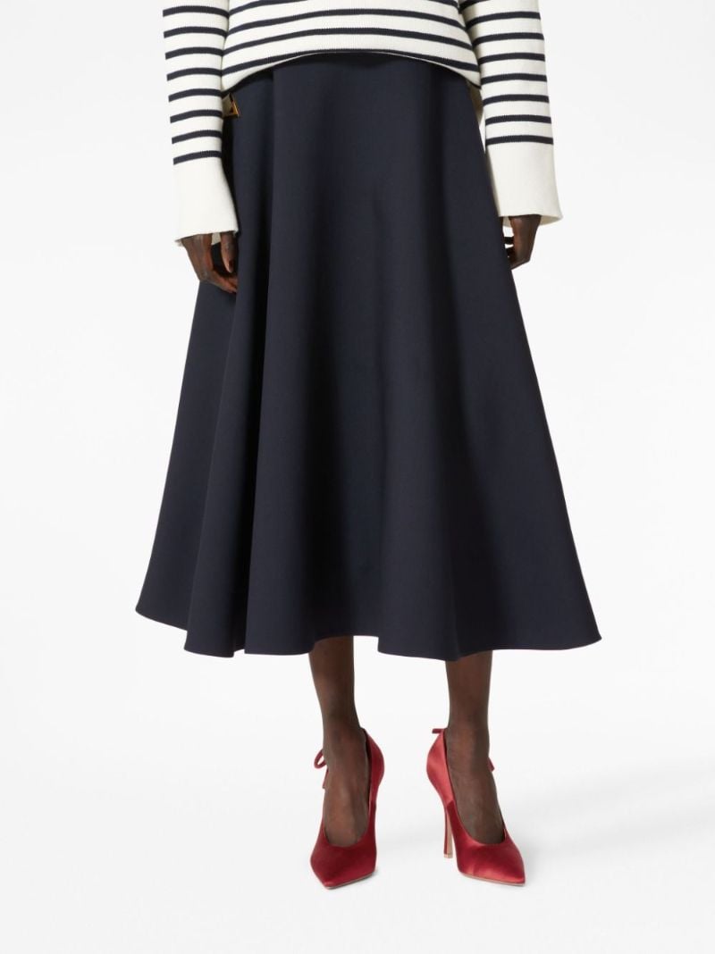 Blue Vgold Plaque Fluted Skirt