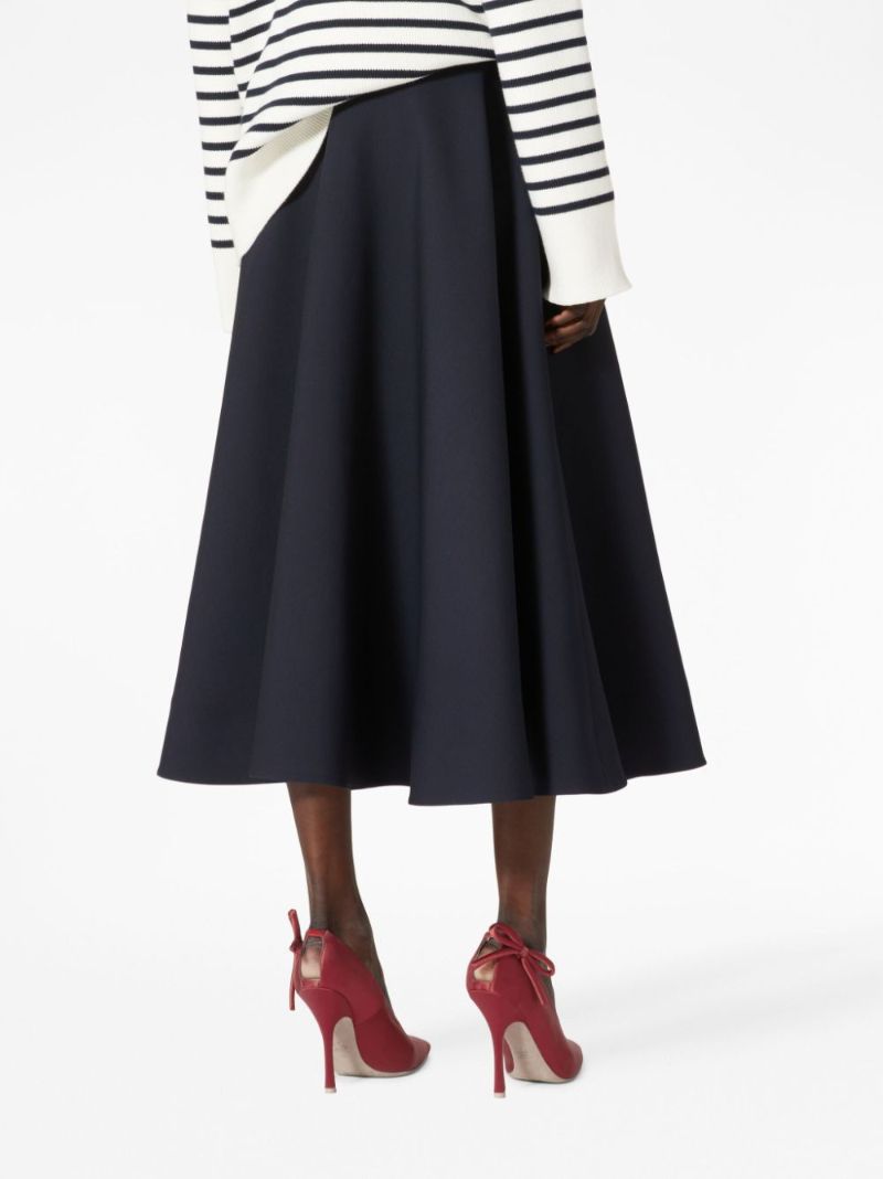 Blue Vgold Plaque Fluted Skirt