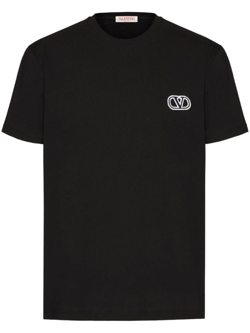 Black Vlogo Signature Embroidered T-shirt