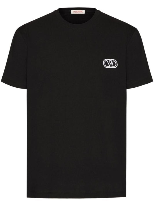 Black Vlogo Signature Embroidered T-shirt