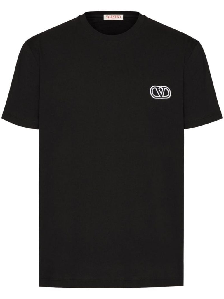 Black Vlogo Signature Embroidered T-shirt
