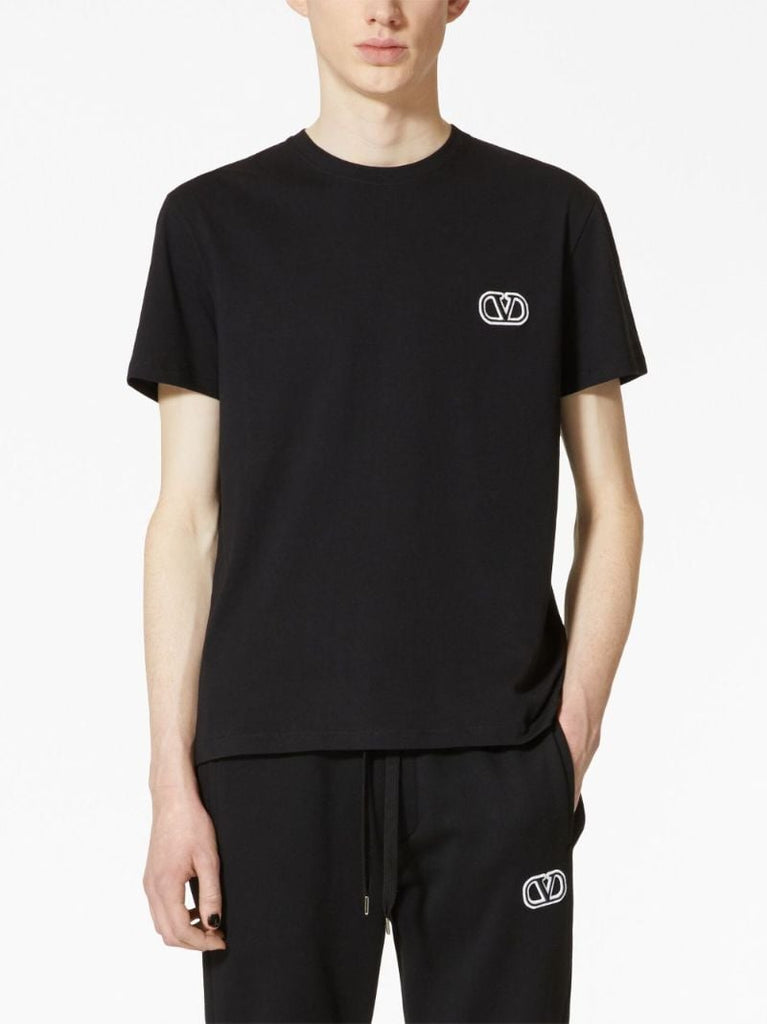 Black Vlogo Signature Embroidered T-shirt