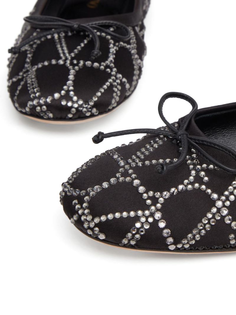 Black Toile Iconograph Crystal Ballet Shoes