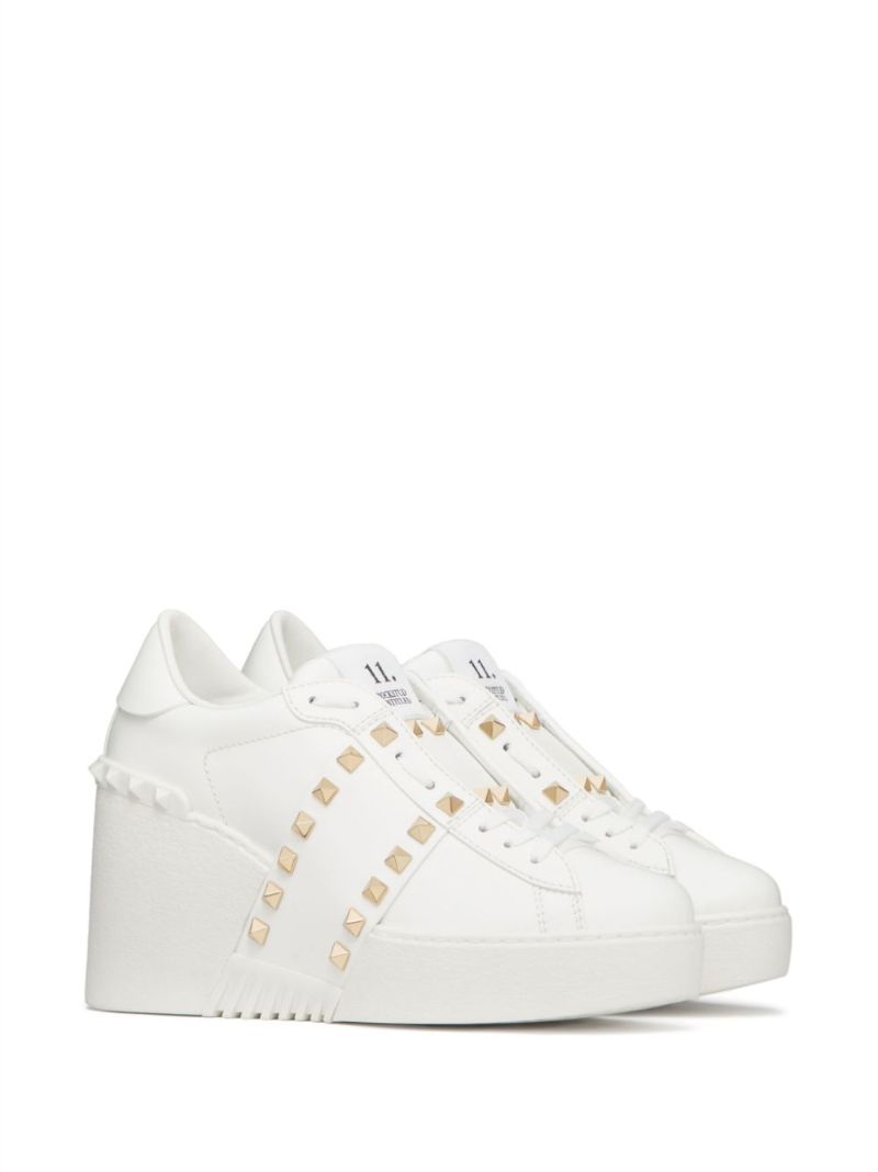 White Open Disco 85 Wedge Sneakers