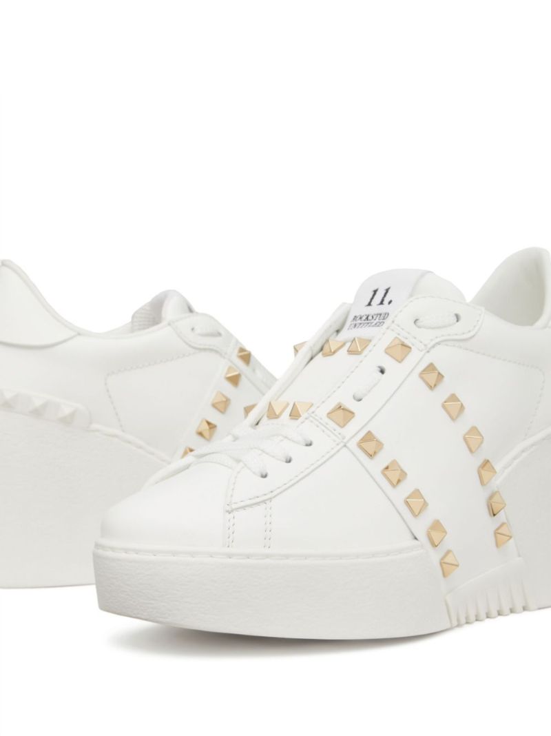 White Open Disco 85 Wedge Sneakers