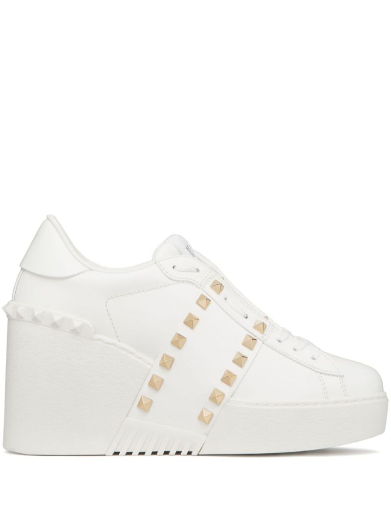 White Open Disco 85 Wedge Sneakers