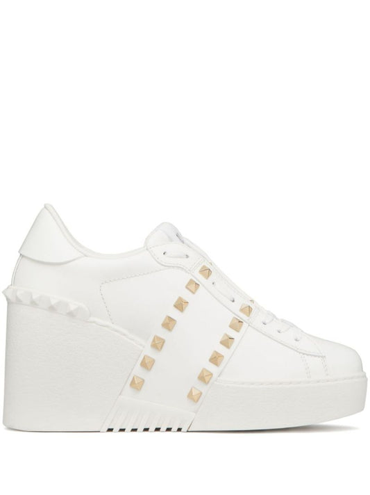 White Open Disco 85 Wedge Sneakers