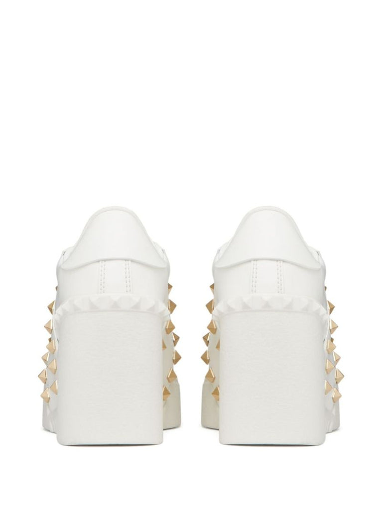 White Open Disco 85 Wedge Sneakers