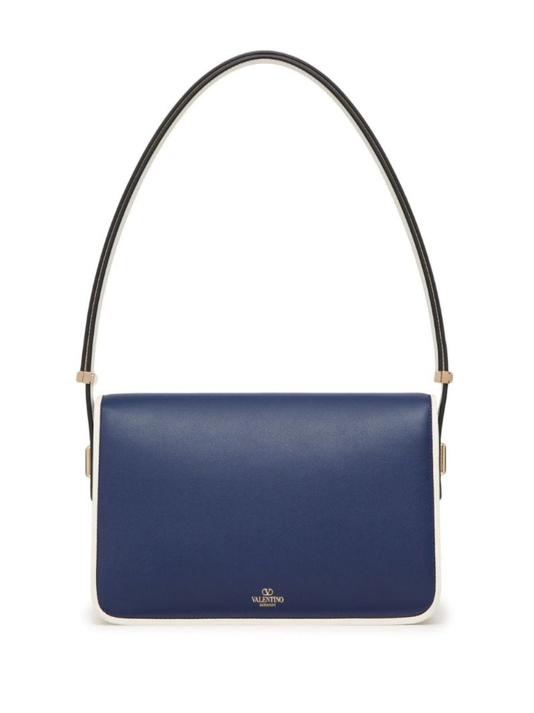 Blue Letter Leather Shoulder Bag