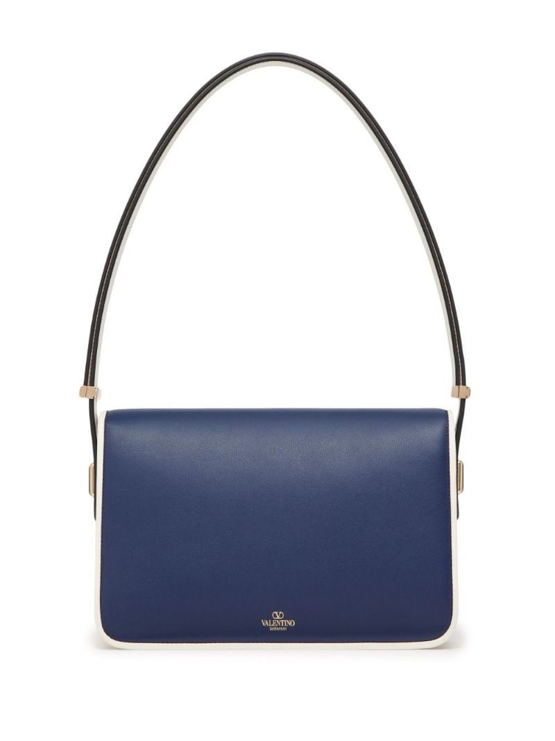 Blue Letter Leather Shoulder Bag