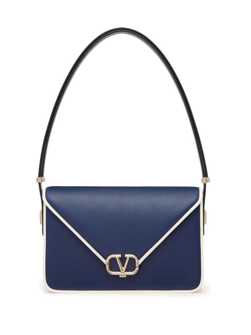 Blue Letter Leather Shoulder Bag
