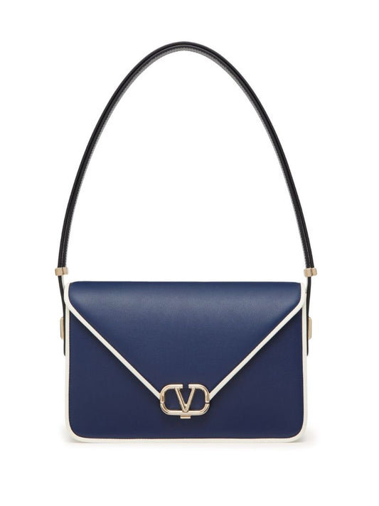 Blue Letter Leather Shoulder Bag