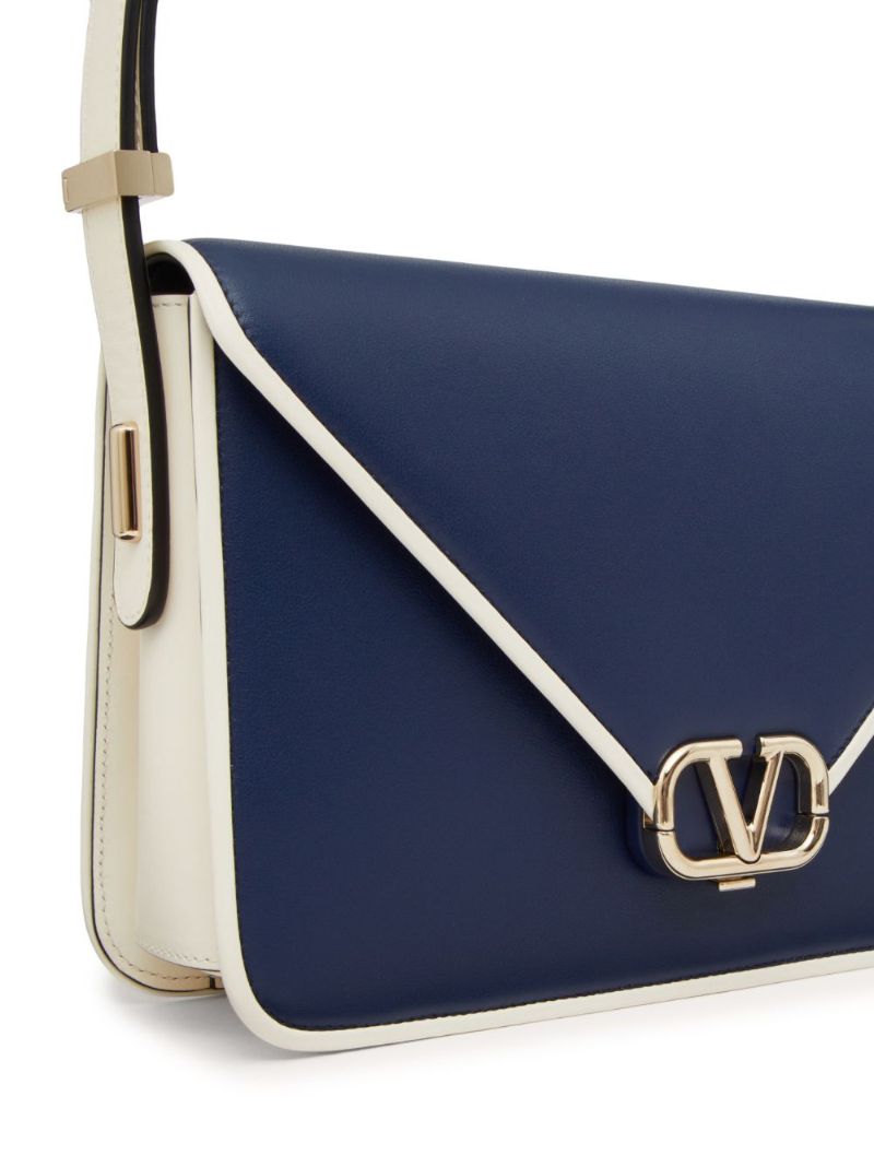 Blue Letter Leather Shoulder Bag