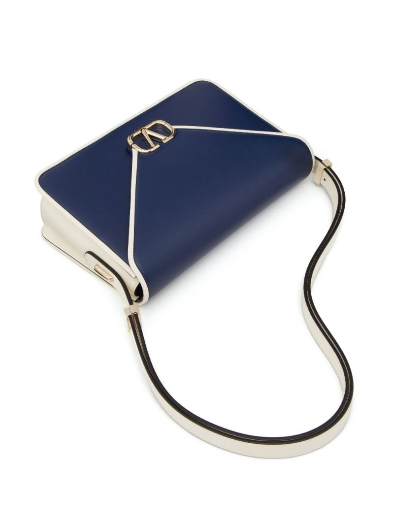 Blue Letter Leather Shoulder Bag