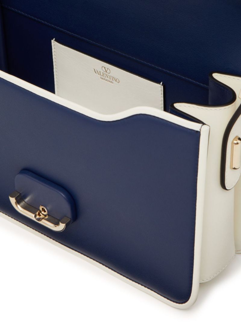 Blue Letter Leather Shoulder Bag