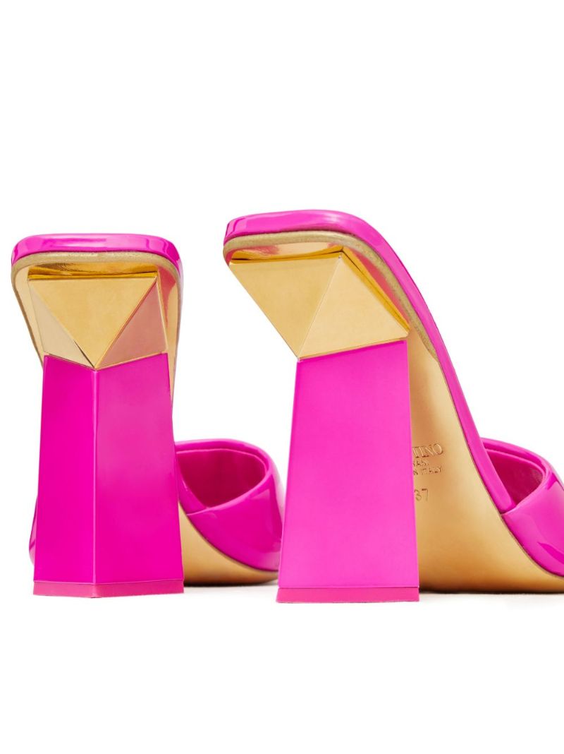 Pink One Stud Hyper 105 Leather Mules