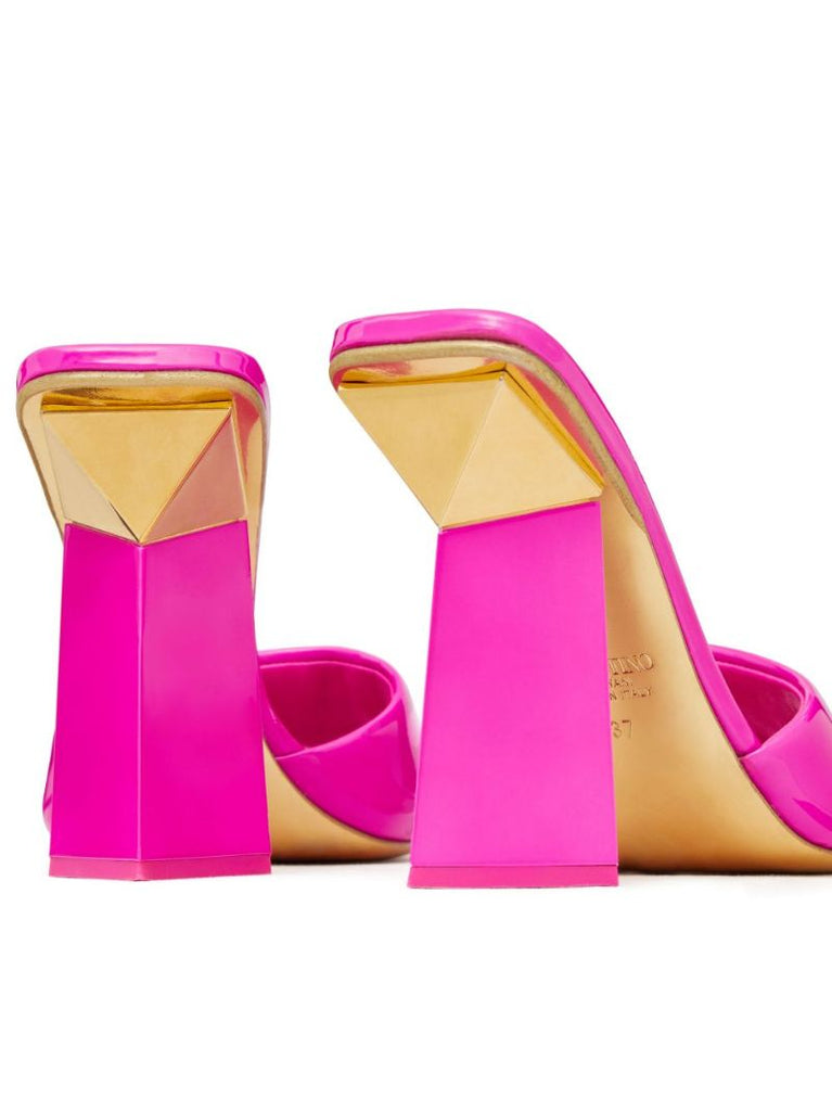 Pink One Stud Hyper 105 Leather Mules