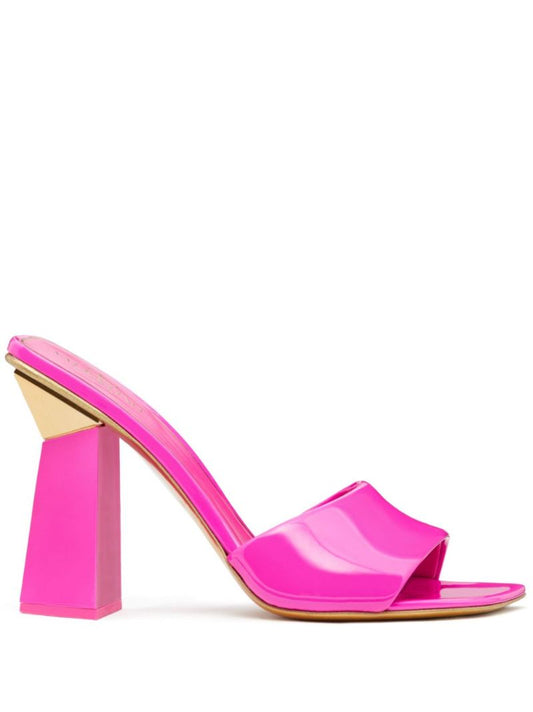 Pink One Stud Hyper 105 Leather Mules