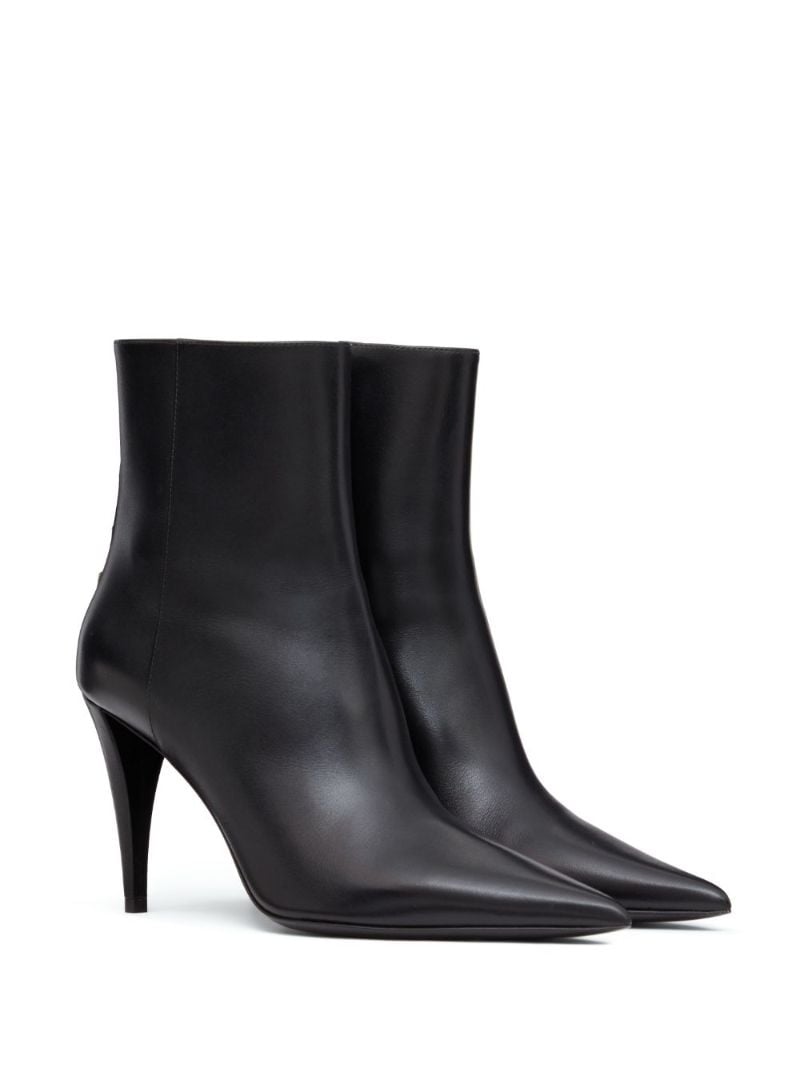 Black Rockstud 90 Leather Ankle Boots
