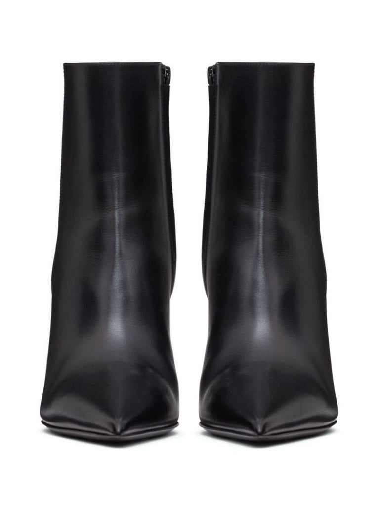 Black Rockstud 90 Leather Ankle Boots