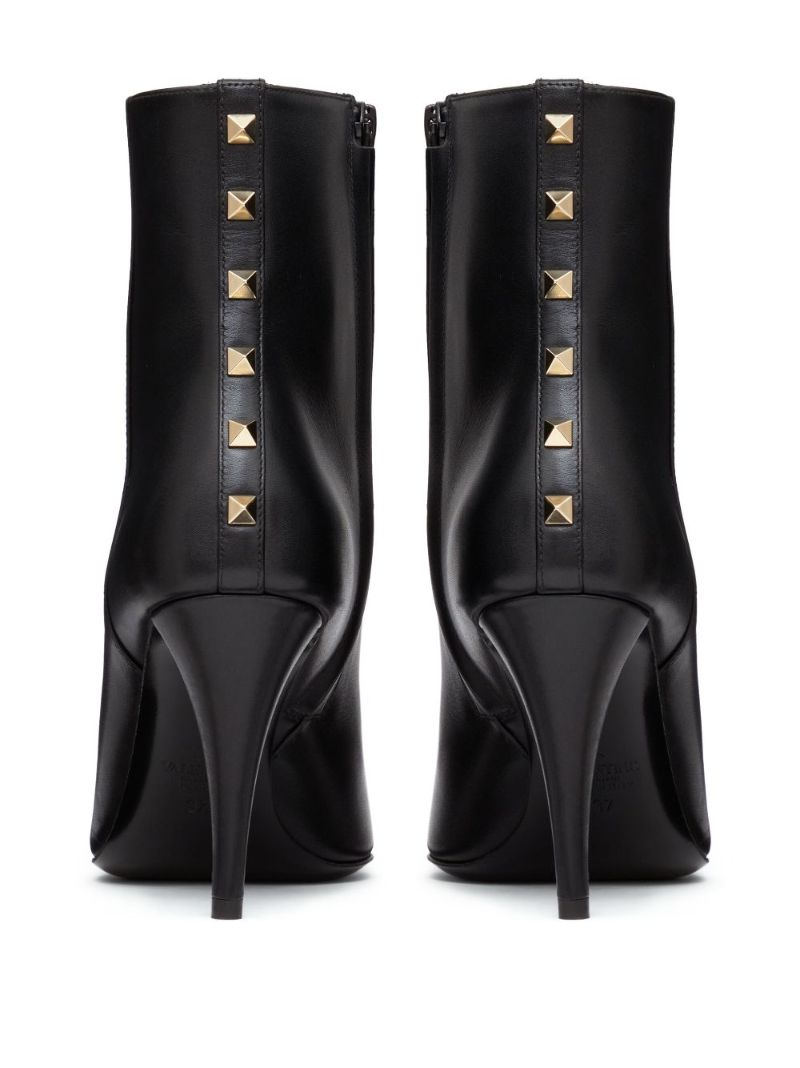 Black Rockstud 90 Leather Ankle Boots