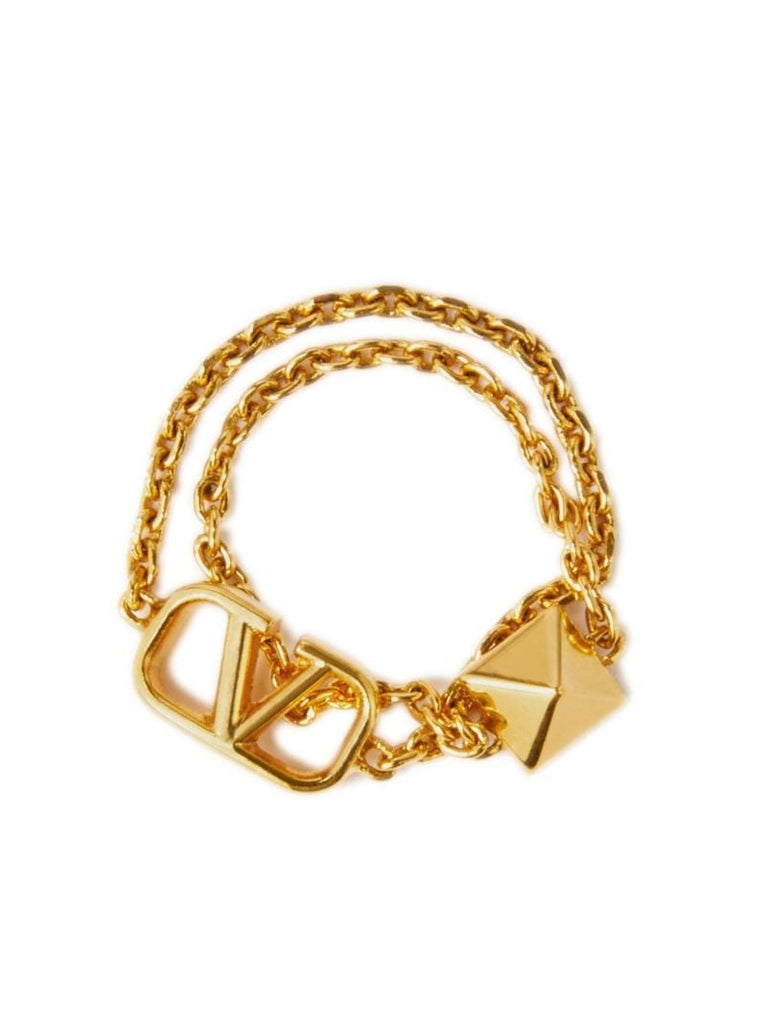 Gold-tone Vlogo Signature Ring Set