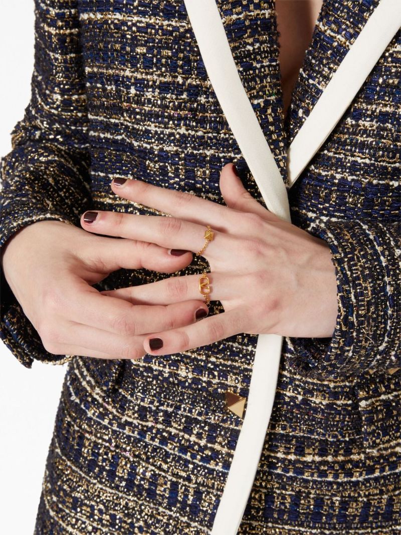 Gold-tone Vlogo Signature Ring Set
