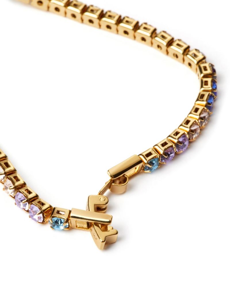 Gold-tone Vlogo Signature Rainbow Crystal Bracelet
