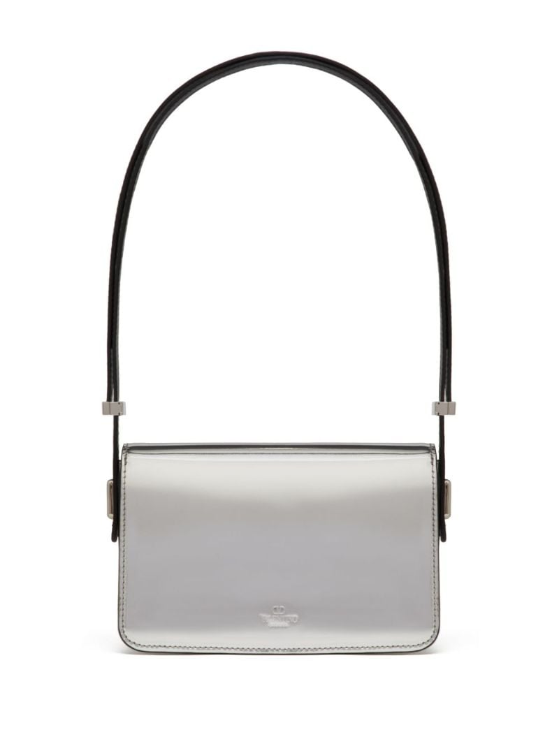 Silver-tone Vlogo Mirrored Shoulder Bag