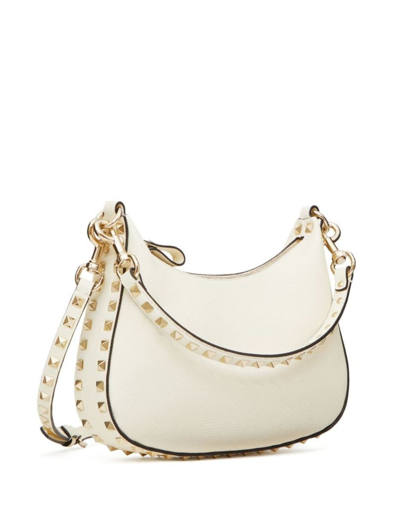 Neutral Rockstud Small Leather Shoulder Bag