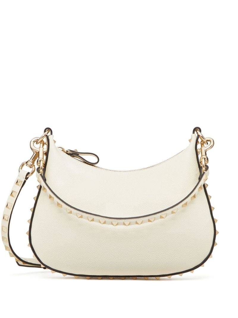 Neutral Rockstud Small Leather Shoulder Bag