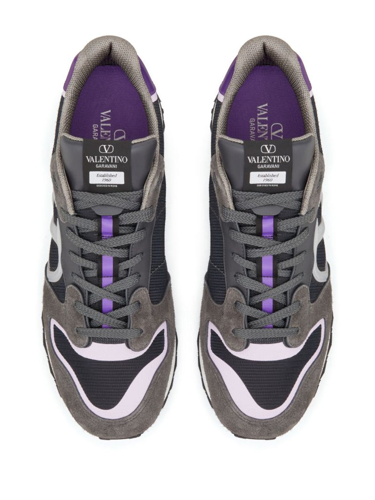 Grey Vlogo Pace Panelled Sneakers