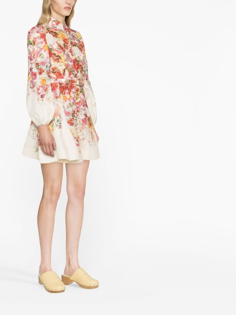 White Wonderland Floral Print Mini Dress