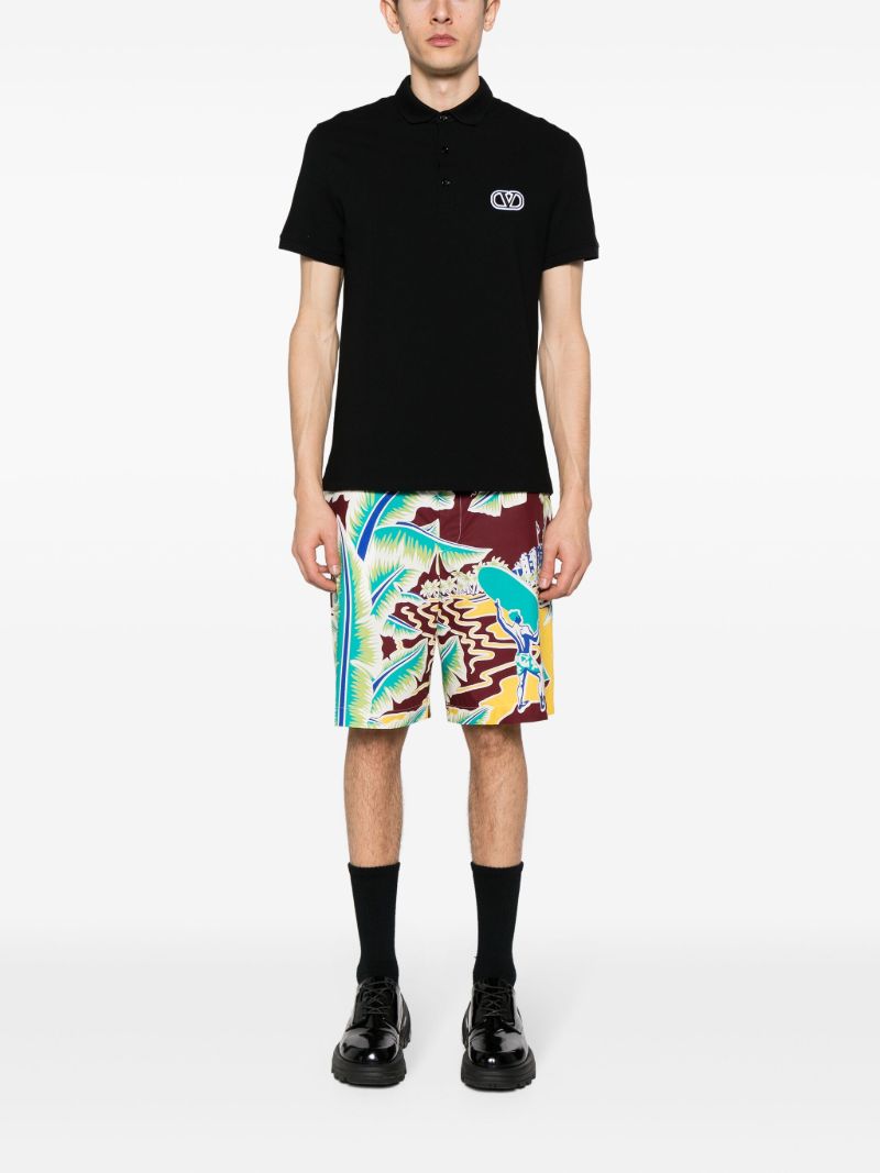 X Sun Surf Blue Printed Cotton Shorts