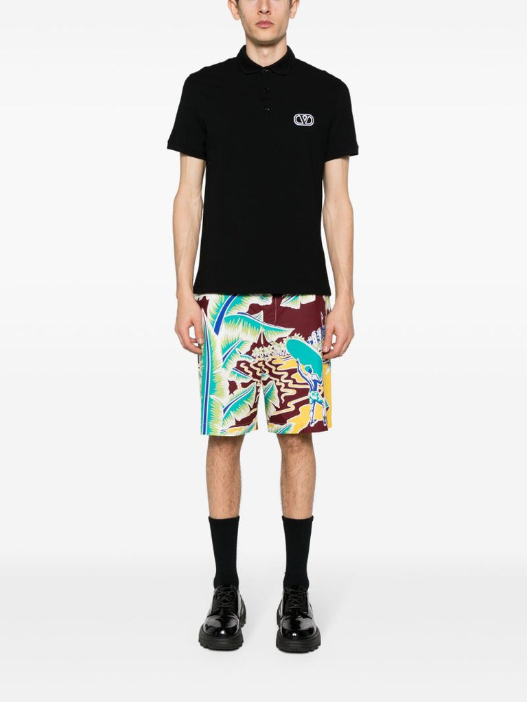 X Sun Surf Blue Printed Cotton Shorts