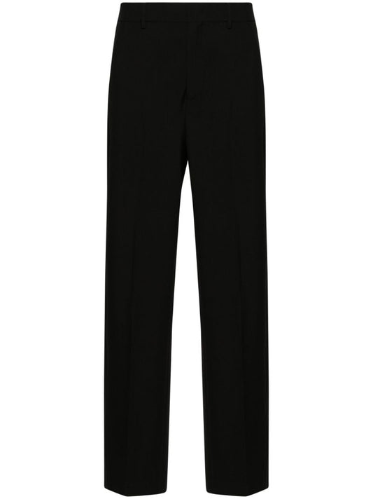 Black Virgin Wool Tailored Trousers