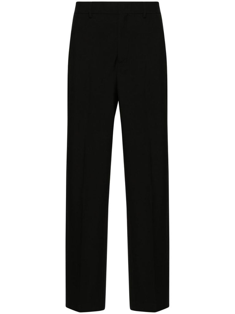 Black Virgin Wool Tailored Trousers