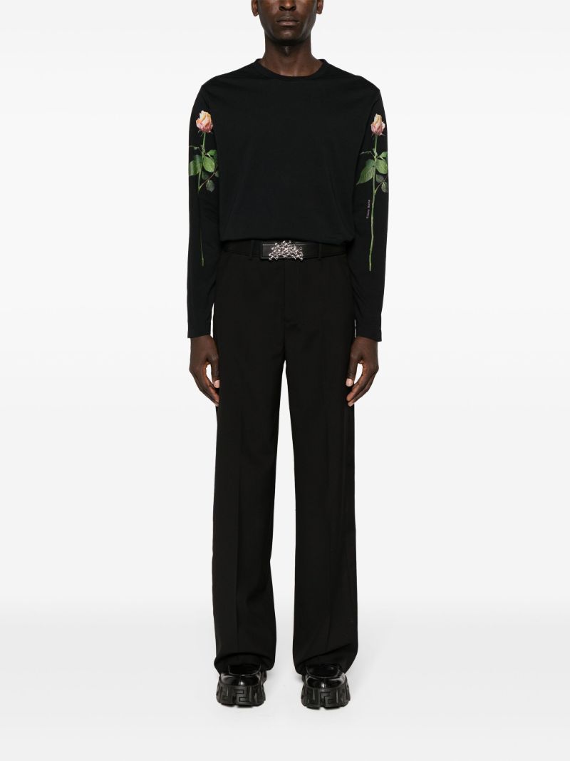 Black Virgin Wool Tailored Trousers