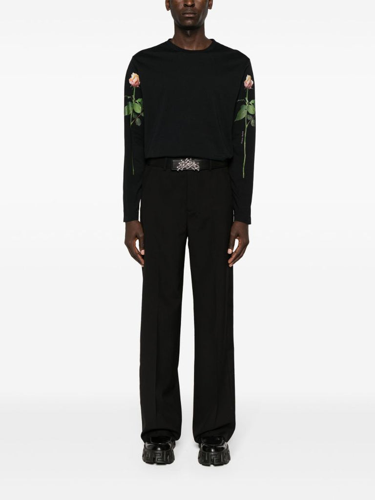 Black Virgin Wool Tailored Trousers