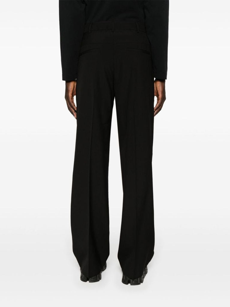 Black Virgin Wool Tailored Trousers