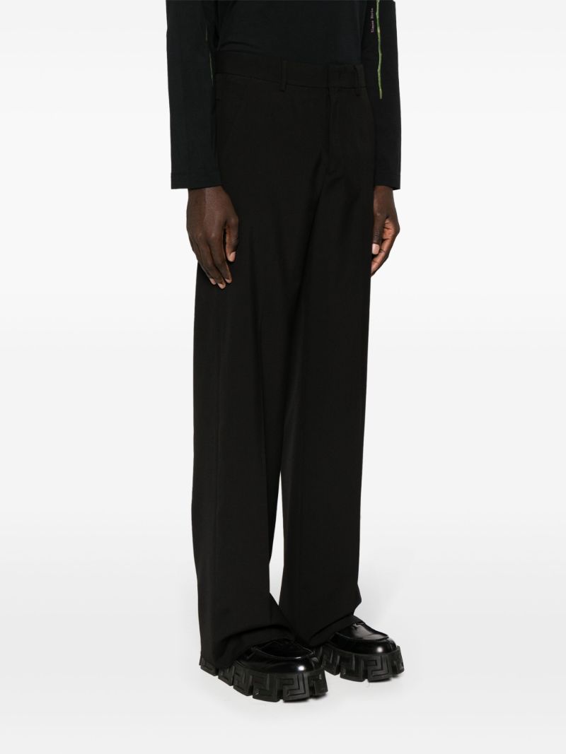 Black Virgin Wool Tailored Trousers