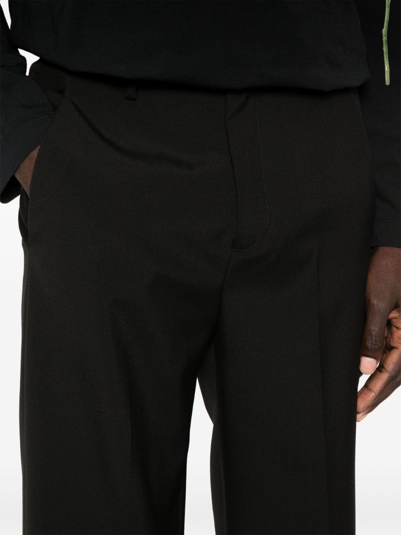 Black Virgin Wool Tailored Trousers