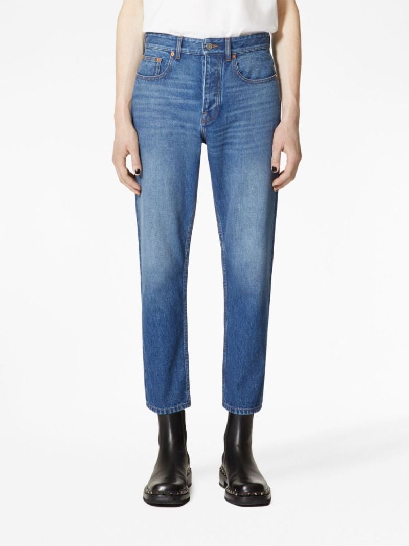 Blue Vlogo Signature Cropped Jeans