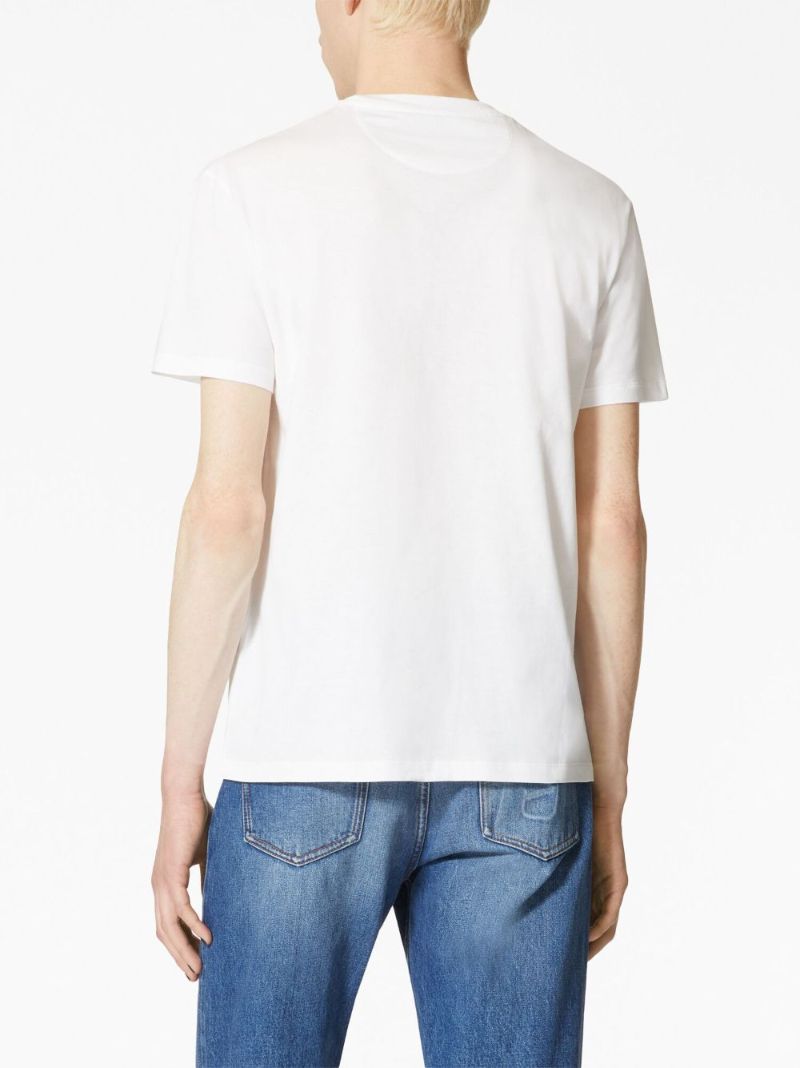 White Vlogo Signature Embroidered T-shirt