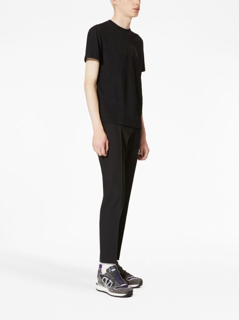 Black Vltn-print Cotton T-shirt