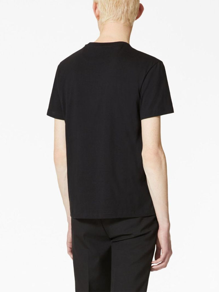 Black Vltn-print Cotton T-shirt