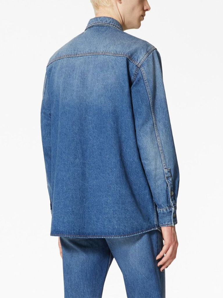 Blue Vlogo Signature Denim Shirt