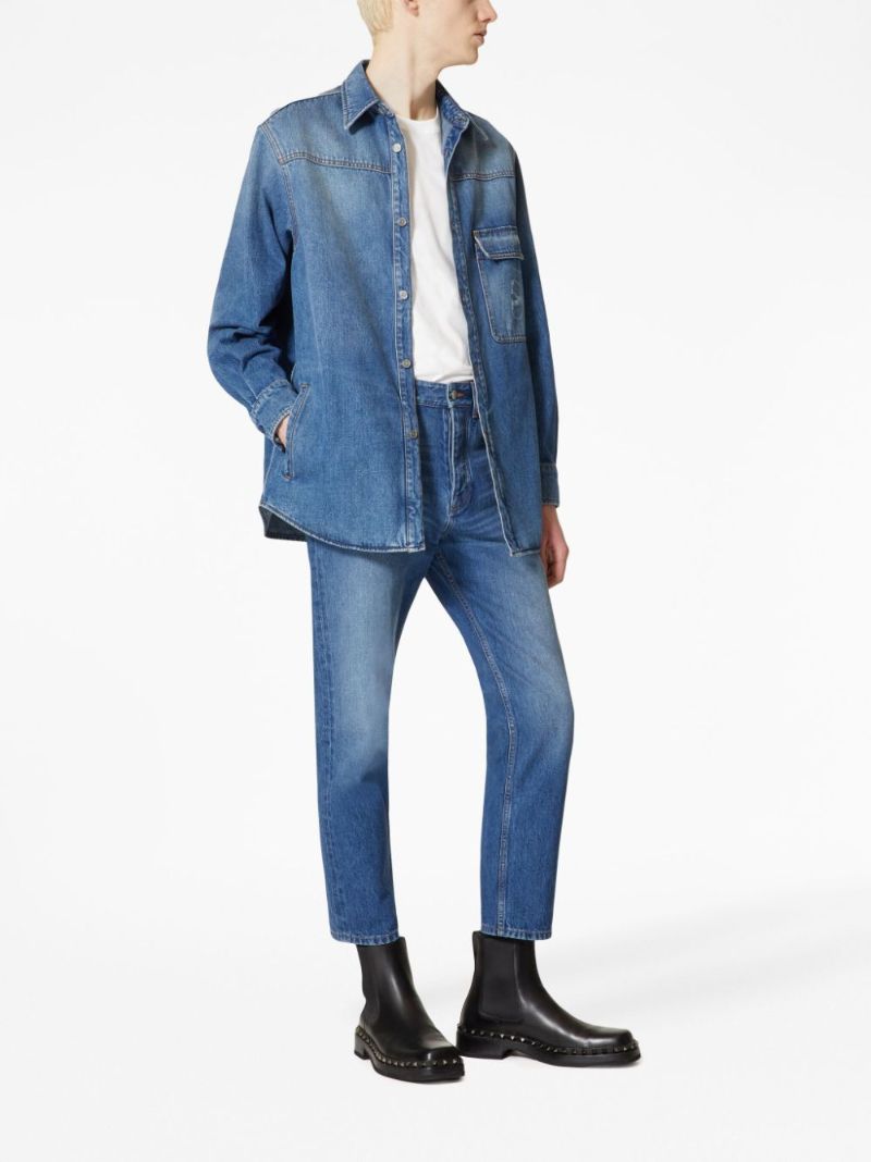 Blue Vlogo Signature Denim Shirt