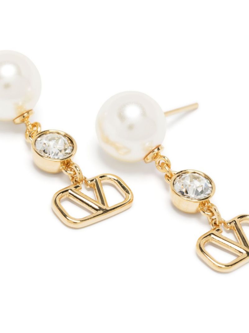 Gold-tone Vlogo Signature Drop Earrings